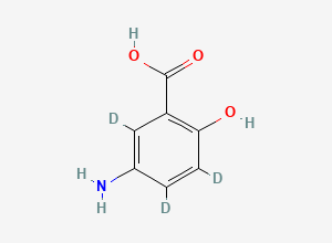 Two-dimensional chemical structure of Mesalazine-d3, CAS 1309283-32-6