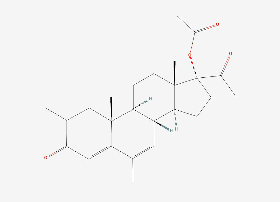 Two-dimensional chemical structure of (2b)-Methyl Megestrol Acetate