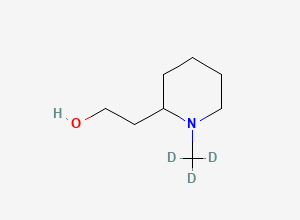 Two-dimensional chemical structure of 1-Methylpiperidine-2-ethanol-D3, CAS 1346601-98-6