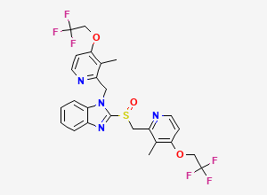 Two-dimensional chemical structure of Lansoprazole N-(3-Methyl-4-Trifluoroethoxyl-Pyridin-2-yl) Impurity, CAS 1083100-26-8