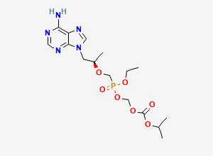 Two-dimensional chemical structure of Tenofovir Monoisoproxil Ethoxy Impurity/ Mono-POC Ethyl Tenofovir (Mixture of Diastereomers), CAS 1796539-92-8