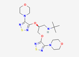 Two-dimensional chemical structure of 3-((1,1-Dimethylethyl)amino)-2-((4-(morpholin-4-yl)-1,2,5-thiadiazol-3-yl)oxy)propan-1-ol, (2S)-