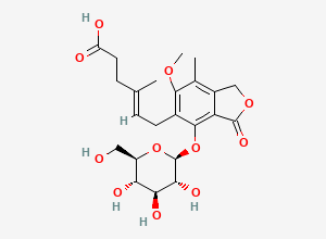 Two-dimensional chemical structure of Mycophenolic Acid Phenolic beta-D-Glucoside, CAS 55533-52-3