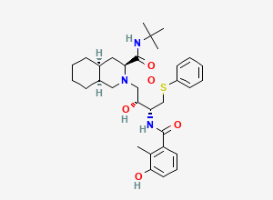 Two-dimensional chemical structure of Nelfinavir Sulfoxide /Nelfinavir Related Compound A, CAS 1041389-28-9
