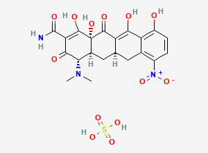 Two-dimensional chemical structure of Sancycline 7-Nitro Monosulfate / 7-Nitro -6-demethoxy-6-deoxytetracycline sulfate, CAS 5679-01-6