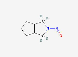 Two-dimensional chemical structure of N-Nitroso-3-azabicyclo[3.3.0]octane-d4