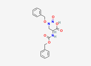 Two-dimensional chemical structure of 3-[Nitroso(benzyloxy)amino]-N-[(benzyloxy)carbonyl]-D,L-alanine, CAS 1286490-16-1