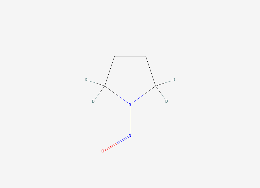 Two-dimensional chemical structure of 1-Nitrosopyrrolidine-D4, CAS 57371-40-1