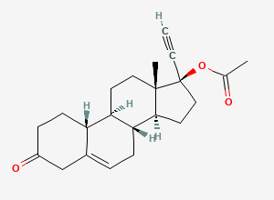 Two-dimensional chemical structure of Norethindrone Acetate EP Impurity C / Norethisterone Acetate EP Impurity C / Norethindrone Acetate 5,6-Dehydro Impurity, CAS 1175129-26-6