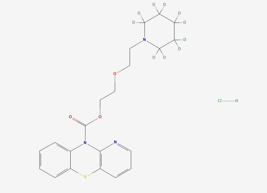 Two-dimensional chemical structure of Pipazetate-D10 (HCl Salt), CAS 1794886-02-4