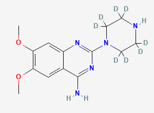 Two-dimensional chemical structure of Terazosin EP impurity C-d8/ 2-Piperazinyl-4-amino-6,7-dimethoxyquinazoline-D8, CAS 1246820-89-2