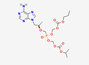 Two-dimensional chemical structure of Tenofovir NPOC-POC PMPA/ Tenofovir Disoproxil Fumarate IP Impurity H/ Tenofovir Disoproxil Fumarate Related Compound K, CAS 1217542-13-6