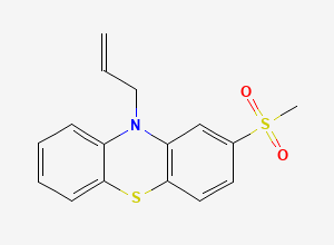 Two-dimensional chemical structure of N-(2-Propenyl)-2-methylsulfonyl-10H-phenothiazine, CAS 1391053-21-6