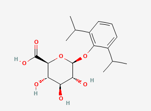 Two-dimensional chemical structure of Propofol O-Glucuronide, CAS 114991-26-3