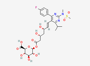 Two-dimensional chemical structure of Rosuvastatin acyl-B-D-Glucuronide, CAS 503610-44-4