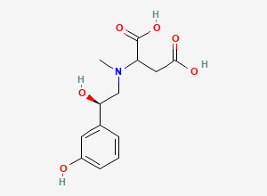 Two-dimensional chemical structure of N-(2-Succinyl) Phenylephrine (Mixture of Diastereomers), CAS 915278-80-7