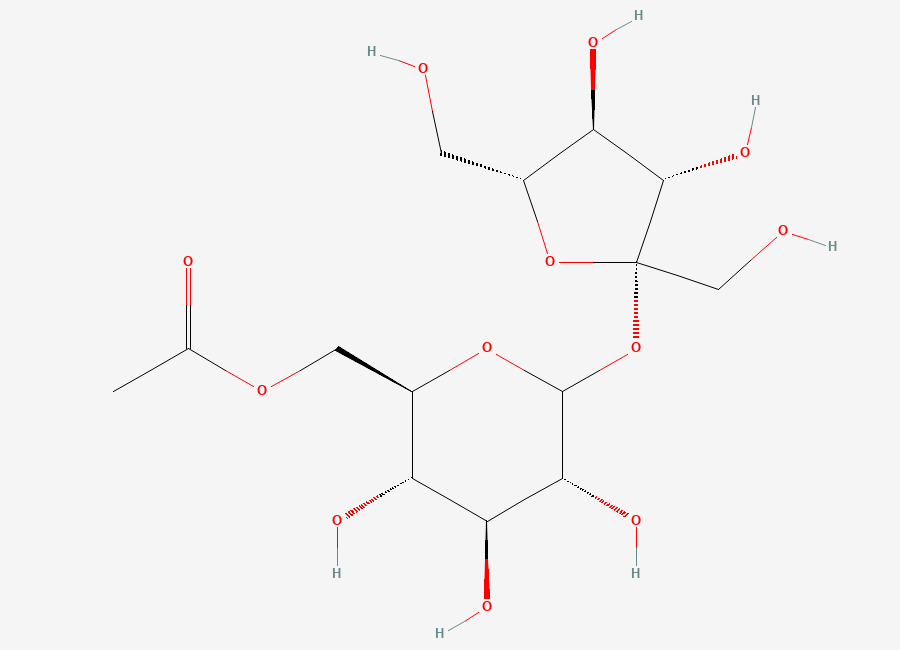 Two-dimensional chemical structure of Sucrose 6'-Acetate, CAS 936001-72-8