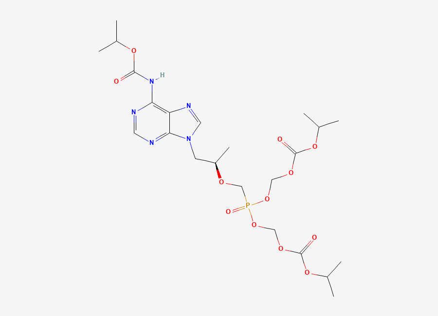 Two-dimensional chemical structure of Tenofovir Disoproxil Isopropoxycarbonyl Impurity / Tenofovir Disoproxil Related Compound H, CAS 1244022-54-5