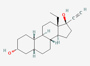Two-dimensional chemical structure of 3-alfa,5-beta-Tetrahydro Levonorgestrel, CAS 19351-16-7