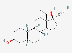 Two-dimensional chemical structure of 3-beta,5-beta-Tetrahydro Levonorgestrel, CAS 19351-17-8