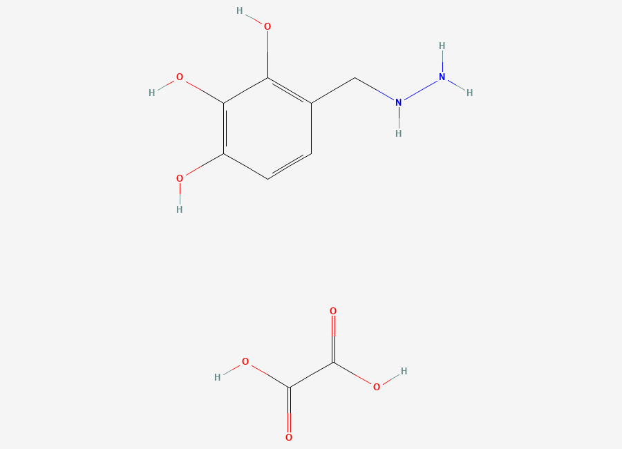 Two-dimensional chemical structure of 2,3,4-Trihydroxybenzylhydrazine Oxalic Acid Salt