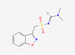 Two-dimensional chemical structure of Zonisamide Related Compound C/ Zonisamide N,N-Dimethyl Formimidamide, CAS 1217201-89-2