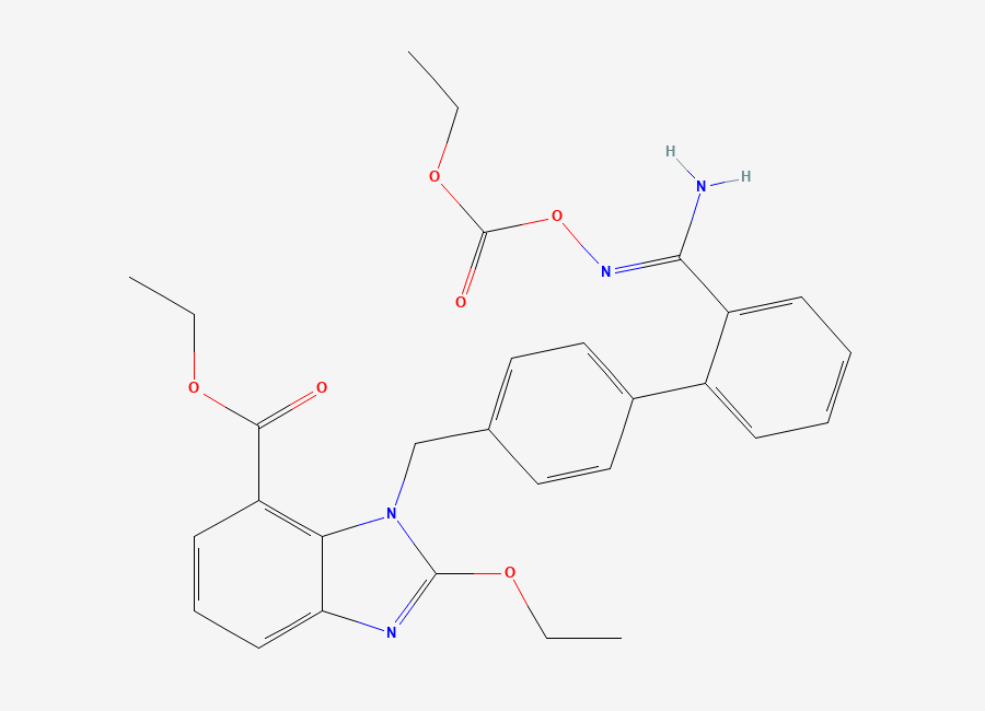 Two-dimensional chemical structure of Azilsartan Ring-Opening Ethyl Ester, CAS 1403474-75-8