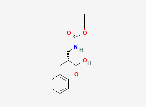 Two-dimensional chemical structure of (R)-2-Benzyl-3-((tert-butoxycarbonyl)amino)propanoic acid