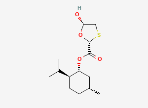 Two-dimensional chemical structure of (1R,2S,5R)-2-Isopropyl-5-methylcyclohexyl(2R,5S)-5-hydroxy-1,3-oxathiolane-2-carboxylate