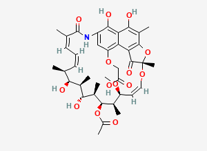 Two-dimensional chemical structure of 4-O-(Carboxymethyl)-Rifamycin, Rifaximin Impurity