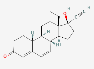 Two-dimensional chemical structure of Levonorgestrel EP impurity M / δ-6-Levonorgestrel Impurity, CAS 51087-61-7