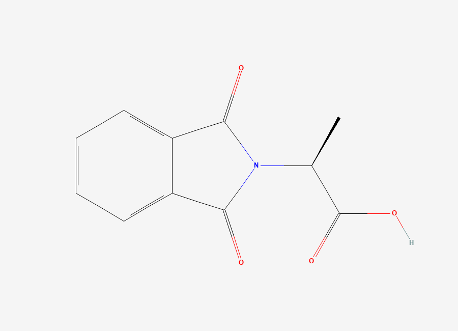 Two-dimensional chemical structure of N-phthalyl-L-alanine, CAS 4192-28-3