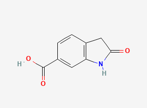 Two-dimensional chemical structure of 2-oxoindole-6-carboxylic acid, CAS 334952-09-9