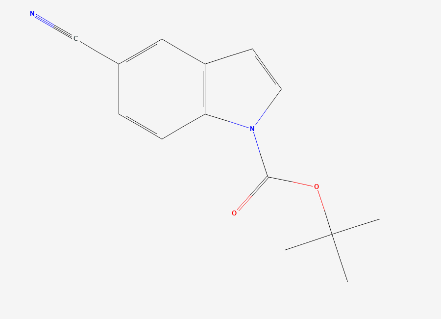 Two-dimensional chemical structure of 1-Boc-5-cyanoindole
