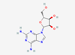 Two-dimensional chemical structure of 2-Amino-Adenosine, CAS 2096-10-8