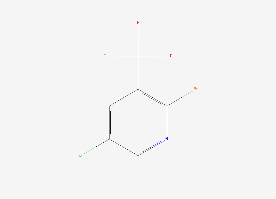 Two-dimensional chemical structure of 2-Bromo-5-chloro-3-(trifluoromethyl)pyridine