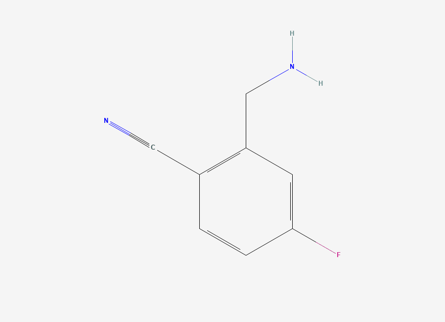 Two-dimensional chemical structure of 2-(Aminomethyl)-4-fluorobenzonitrile