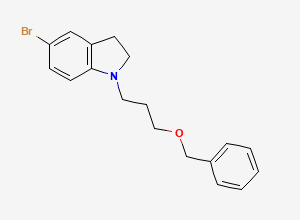 Two-dimensional chemical structure of 1-[3-(Benzyloxy)propyl]-5-bromoindoline, CAS 900518-63-0
