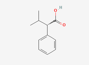 Two-dimensional chemical structure of (S)-3-methyl-2-phenylbutanoic acid