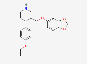 Two-dimensional chemical structure of 3-(1,3-benzodioxol-5-yloxymethyl)-4-(4-ethoxyphenyl)piperidine