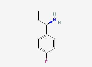 Two-dimensional chemical structure of (R)-1-(4-Fluorophenyl)propan-1-amine