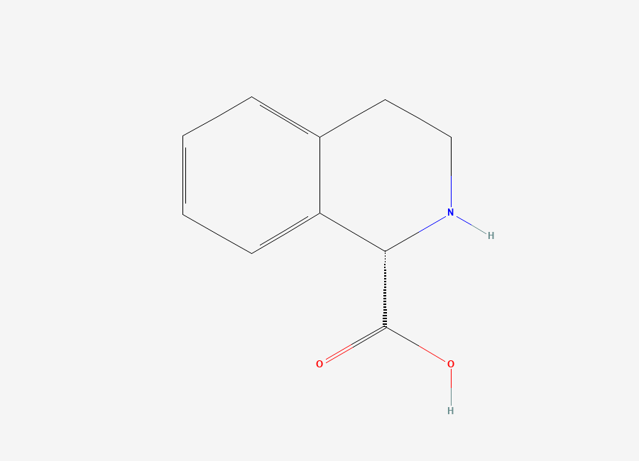 Two-dimensional chemical structure of (S)-1,2,3,4-tetrahydroisoquinoline-1-carboxylic acid