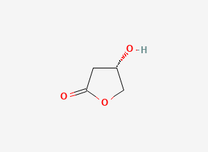 Two-dimensional chemical structure of 3-Hydroxybutyrolactone, (3S)-