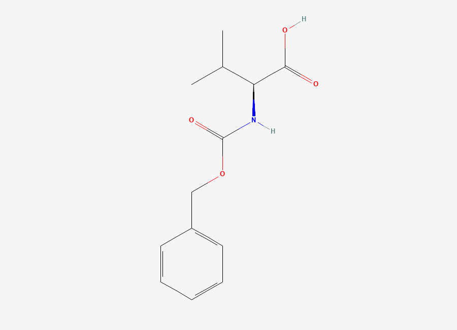 Two-dimensional chemical structure of Carbobenzyloxy-L-valine, CAS 1149-26-4