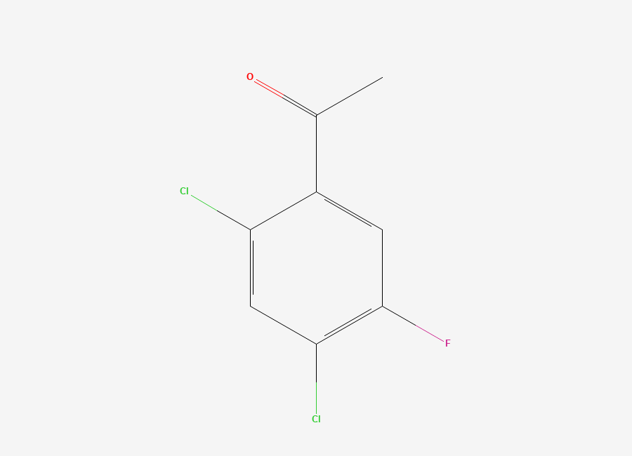 Two-dimensional chemical structure of Acetophenone, 2',4'-dichloro-5'-fluoro-