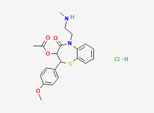 Two-dimensional chemical structure of Diltiazem EP Impurity D /N-Desmethyl Diltiazem, CAS 130606-60-9