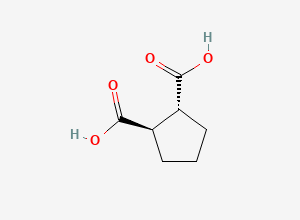 Two-dimensional chemical structure of 1,2-Cyclopentanedicarboxylic acid, (1R,2R)-rel-