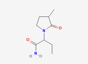 Two-dimensional chemical structure of (2S)-2-(3-Chloro-2-oxopyrrolidin-1-yl)butanamide, CAS 2245069-23-0