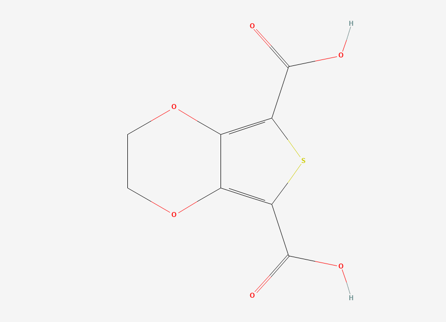 Two-dimensional chemical structure of 2,3-Dihydro-thieno(3,4-b)(1,4)dioxin-5,7-dicarboxylic acid