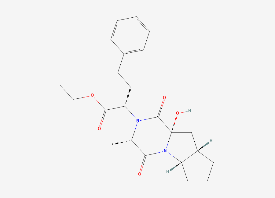 Two-dimensional chemical structure of Ramipril EP Impurity L / Ramipril Hydroxy Diketopiperazine, CAS 1309040-96-7